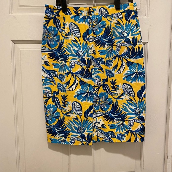 💁‍♀️🙋‍♀️J. Crew Yellow and Blue Pencil Skirt Resort Wear - Picture 3 of 4